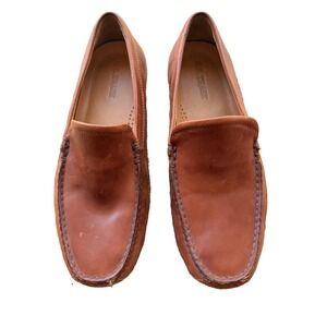 H.S. Trask Driving Moccasin Boat Shoes Men's 9 Cognac Brown Leather H7531-210